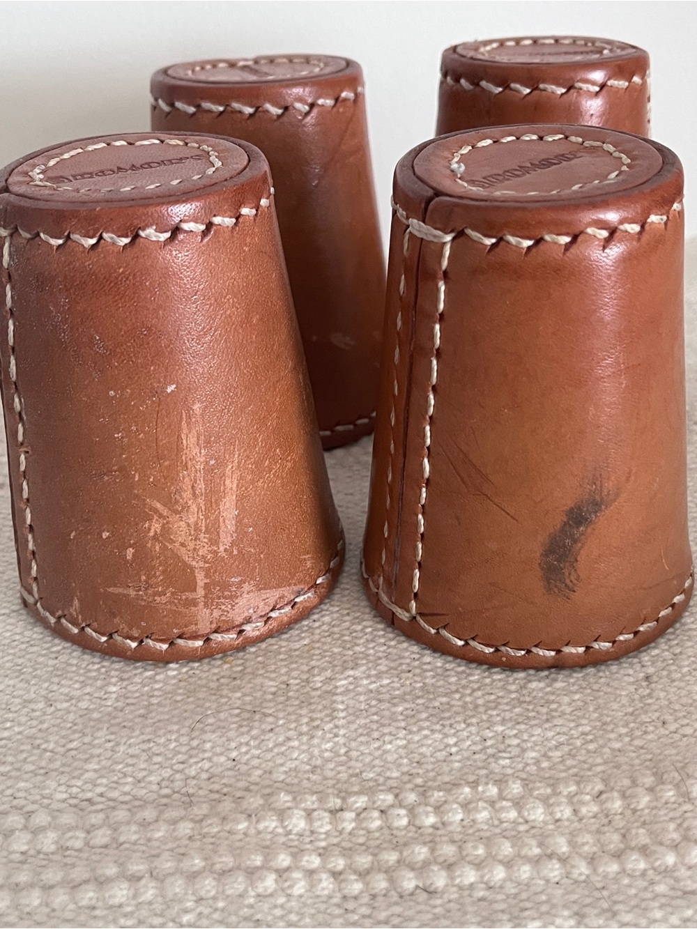 Romor’s Chilean Saddlery Leather Dice Cups Set of 4 - Picture 5 of 7
